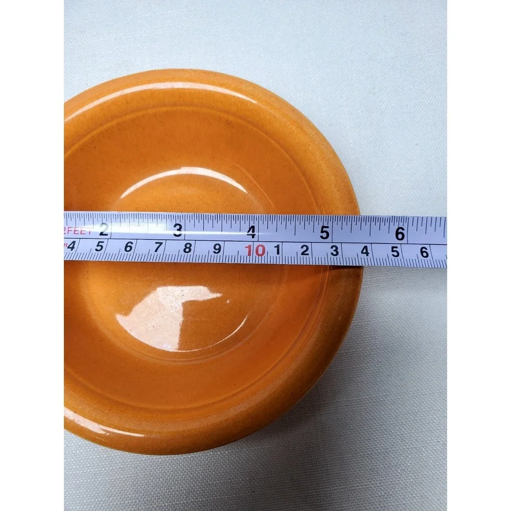 Vintage Homer Laughlin Oven Serve Bowl Orange Embossed Scroll 6